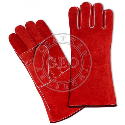 Long Industrial Safety Cow Split Leather Construction Tig Welding Gloves